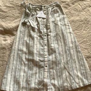 Brand New Lost + Wander Cream and Black Striped Skirt size XS